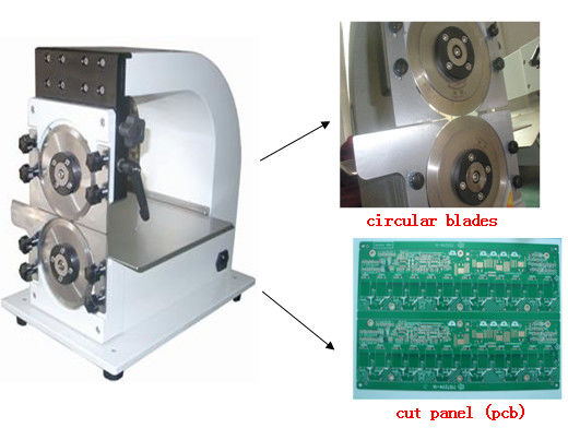 Máy tách rời PCB cắt 200mm / S Mini với hai lưỡi cắt hình tròn CAB